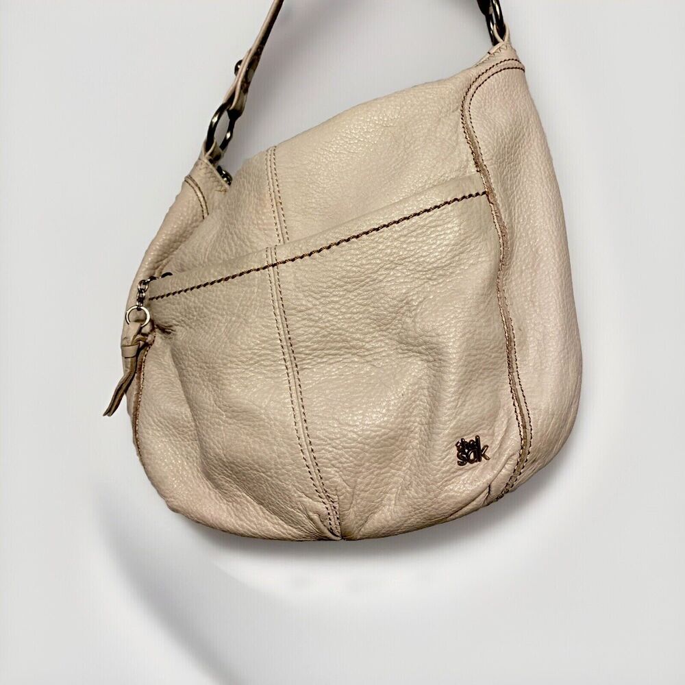 The Sak Leather Shoulder Bag Beige 11” Wide 9” Tall